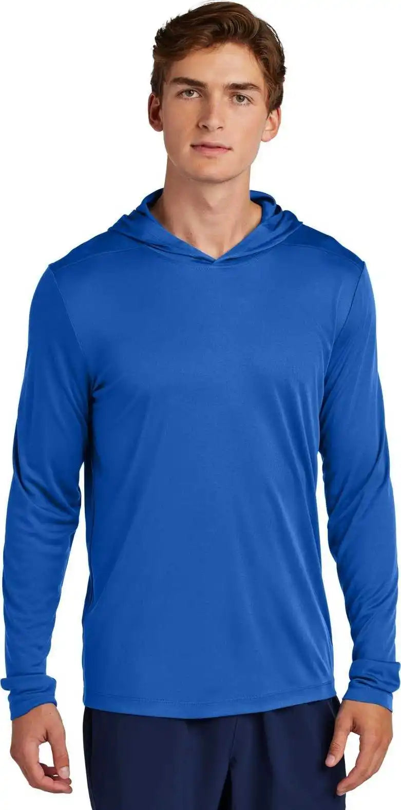 Sport Tek St420lsh Posi Uv Pro Long Sleeve Hoodie True Royal