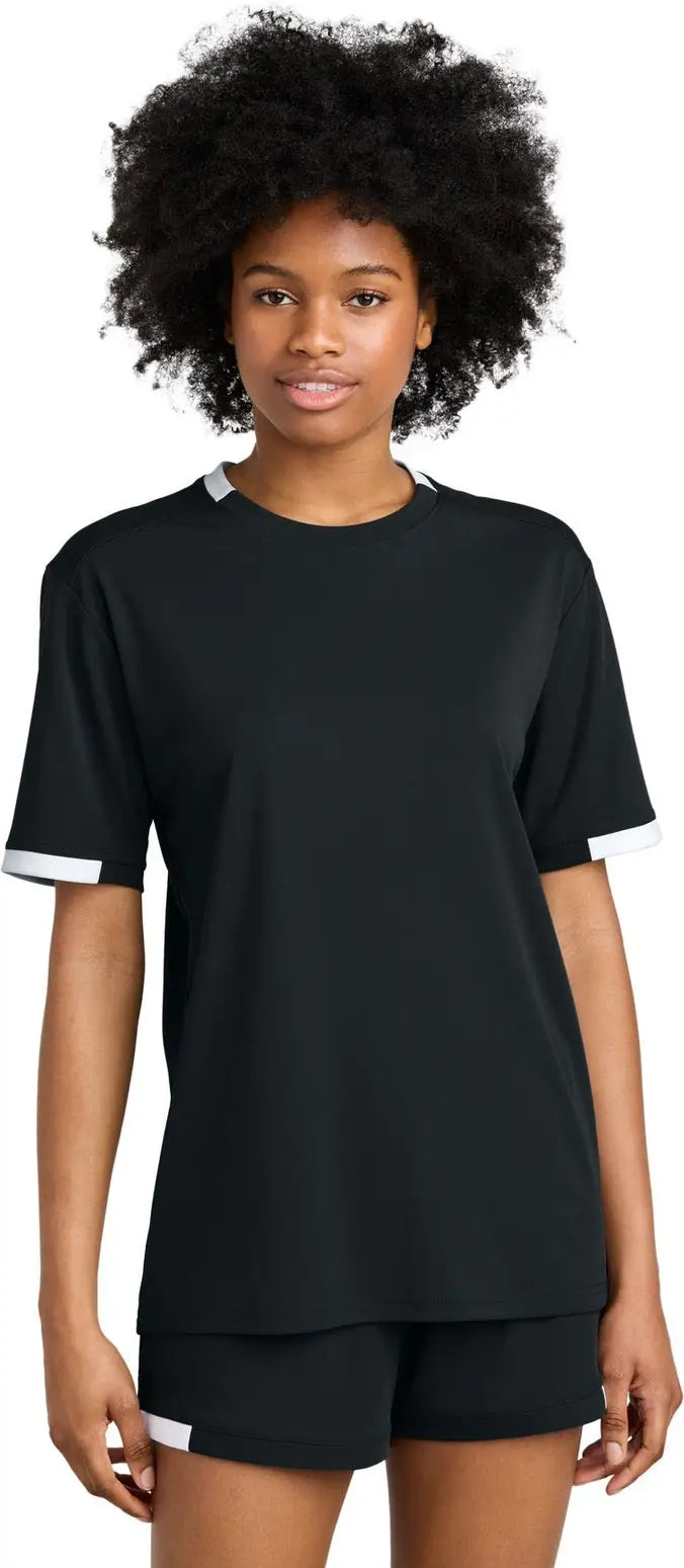 Sport-tek St440 Club Short Sleeve Crew - Black White