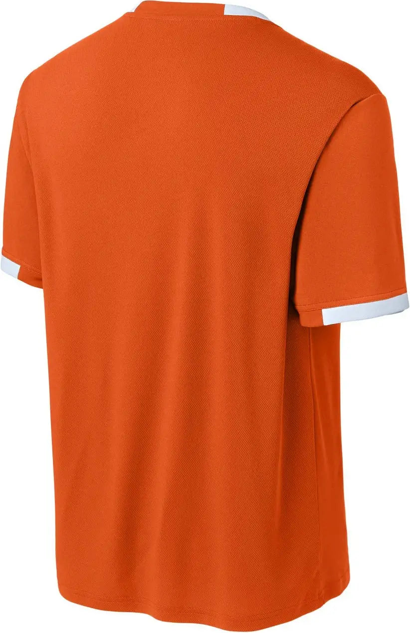 Sport-tek St440 Club Short Sleeve Crew - Deep Orange White