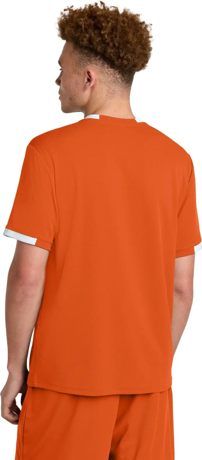 Sport-tek St440 Club Short Sleeve Crew - Deep Orange White
