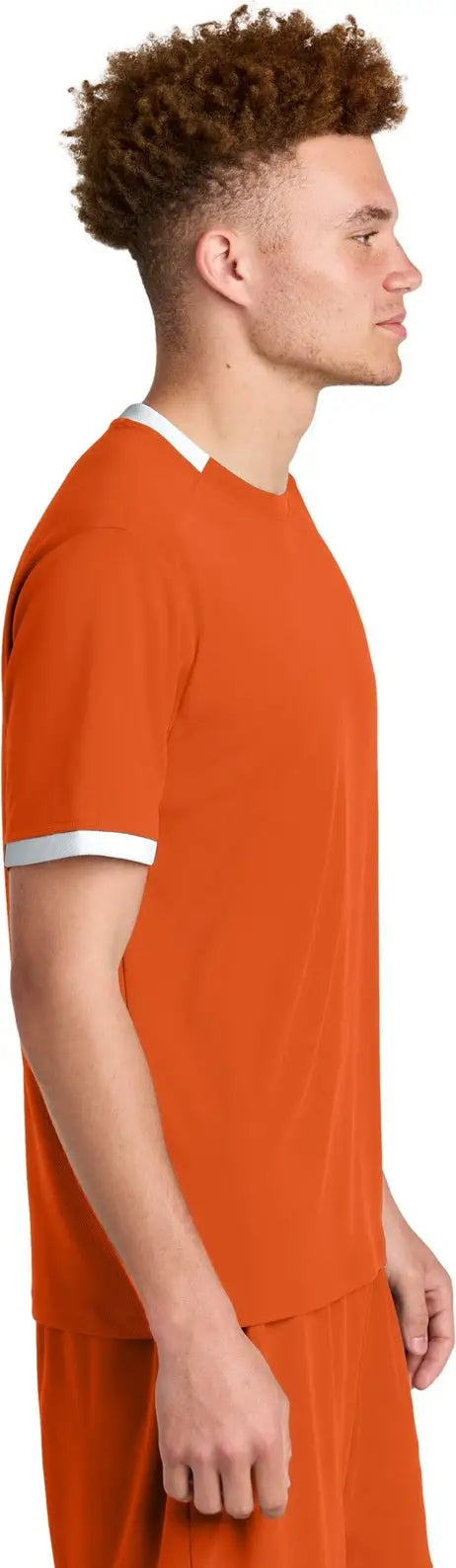 Sport-tek St440 Club Short Sleeve Crew - Deep Orange White
