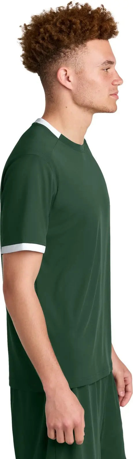 Sport-tek St440 Club Short Sleeve Crew - Forest Green White
