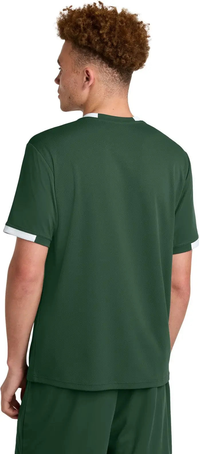 Sport-tek St440 Club Short Sleeve Crew - Forest Green White