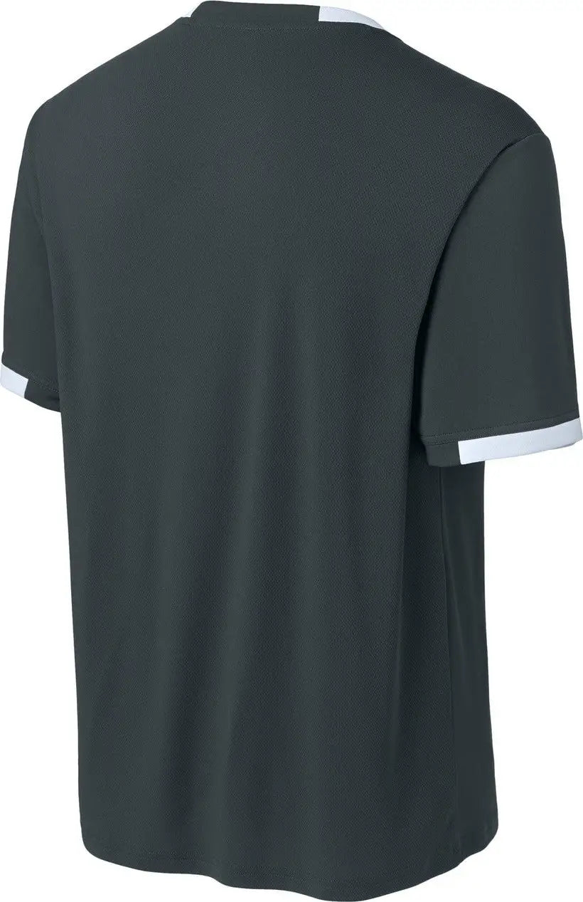 Sport-tek St440 Club Short Sleeve Crew - Iron Gray White