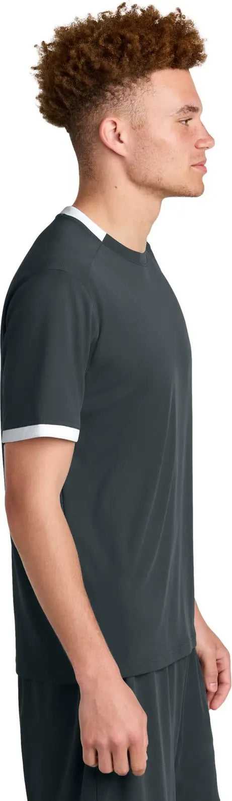 Sport-tek St440 Club Short Sleeve Crew - Iron Gray White