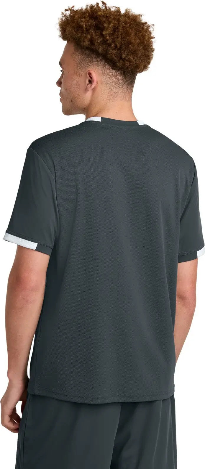Sport-tek St440 Club Short Sleeve Crew - Iron Gray White