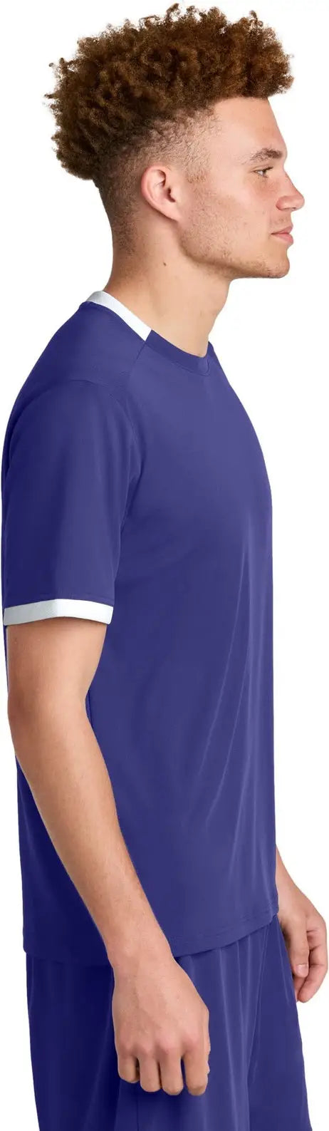 Sport-tek St440 Club Short Sleeve Crew - Purple White