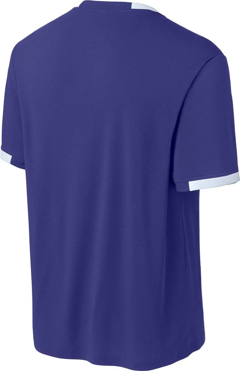 Sport-tek St440 Club Short Sleeve Crew - Purple White