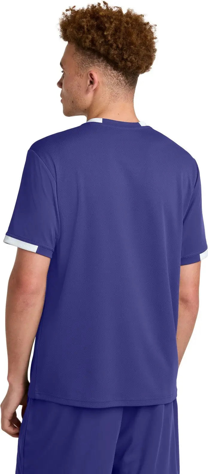 Sport-tek St440 Club Short Sleeve Crew - Purple White