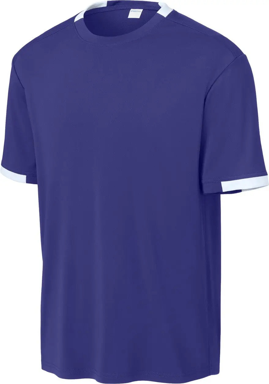 Sport-tek St440 Club Short Sleeve Crew - Purple White