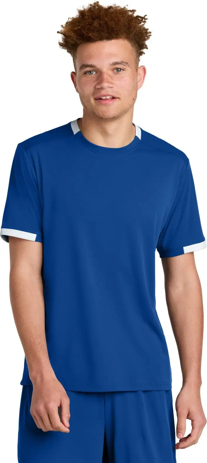 Sport-tek St440 Club Short Sleeve Crew - True Royal White