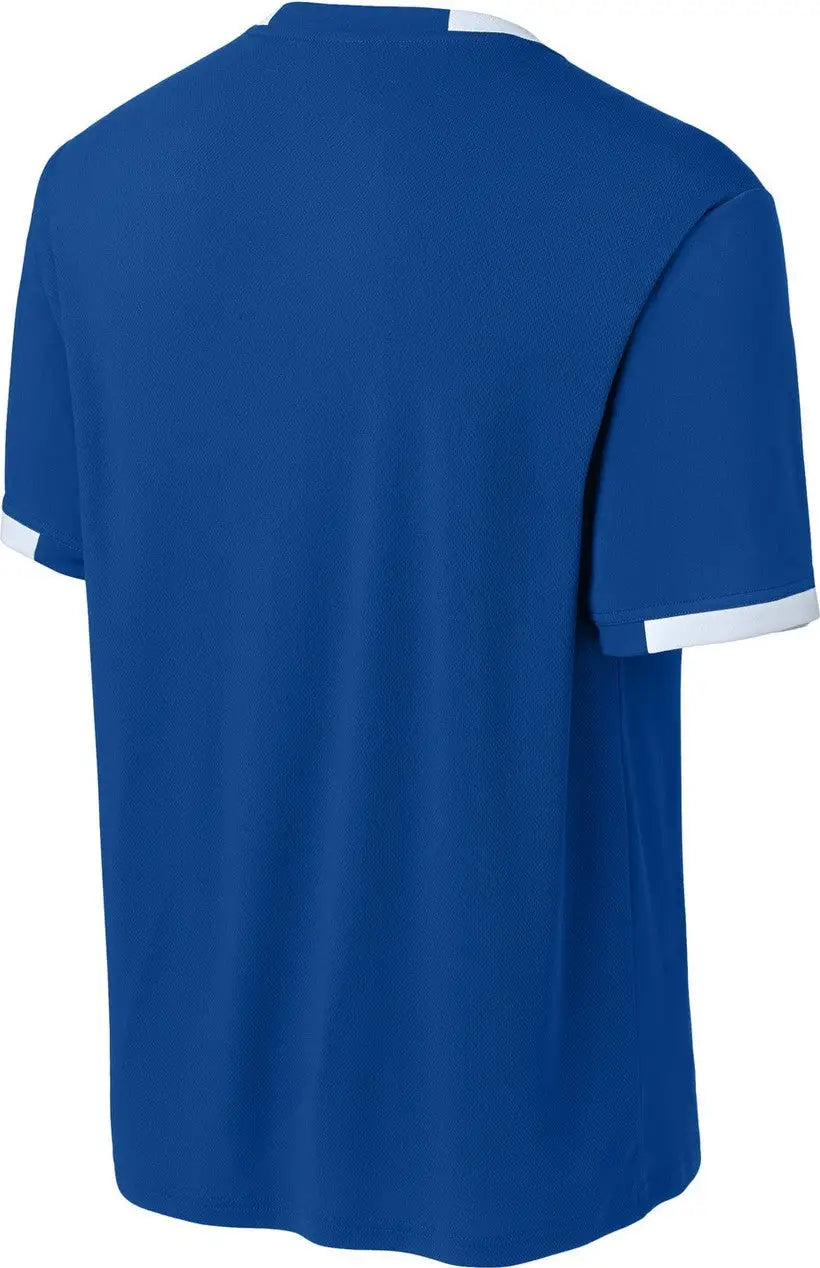 Sport-tek St440 Club Short Sleeve Crew - True Royal White - Royal/ / Adult Xs