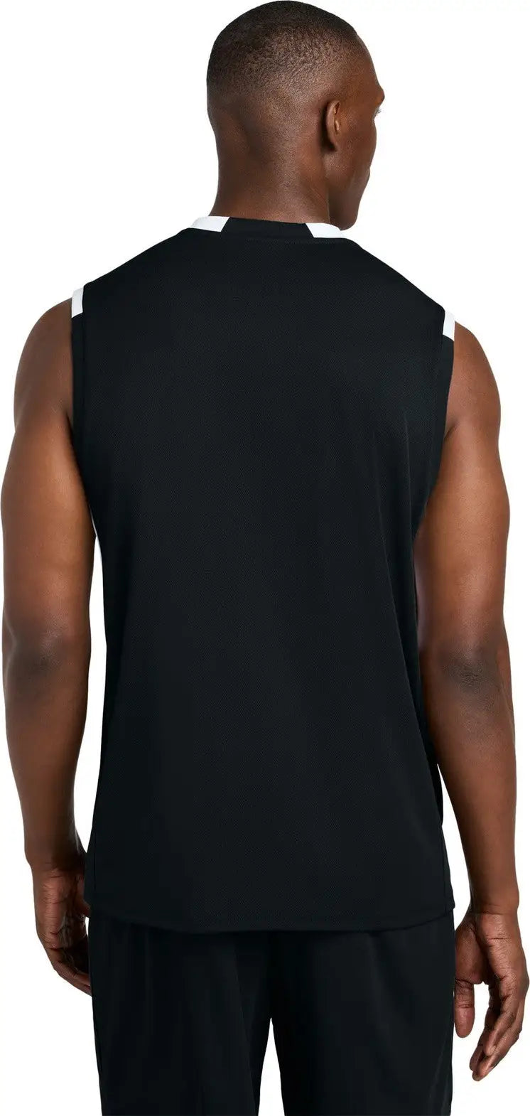 Sport-tek St441 Club Sleeveless V-neck - Black White