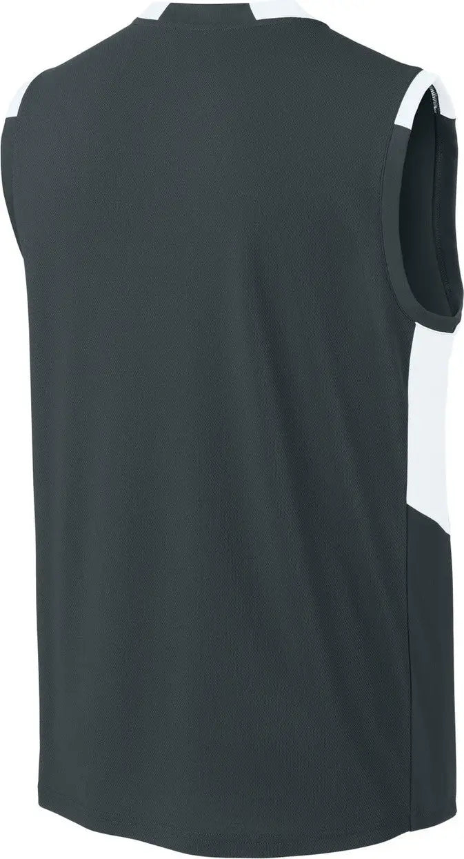 Sport-tek St441 Club Sleeveless V-neck - Iron Gray White