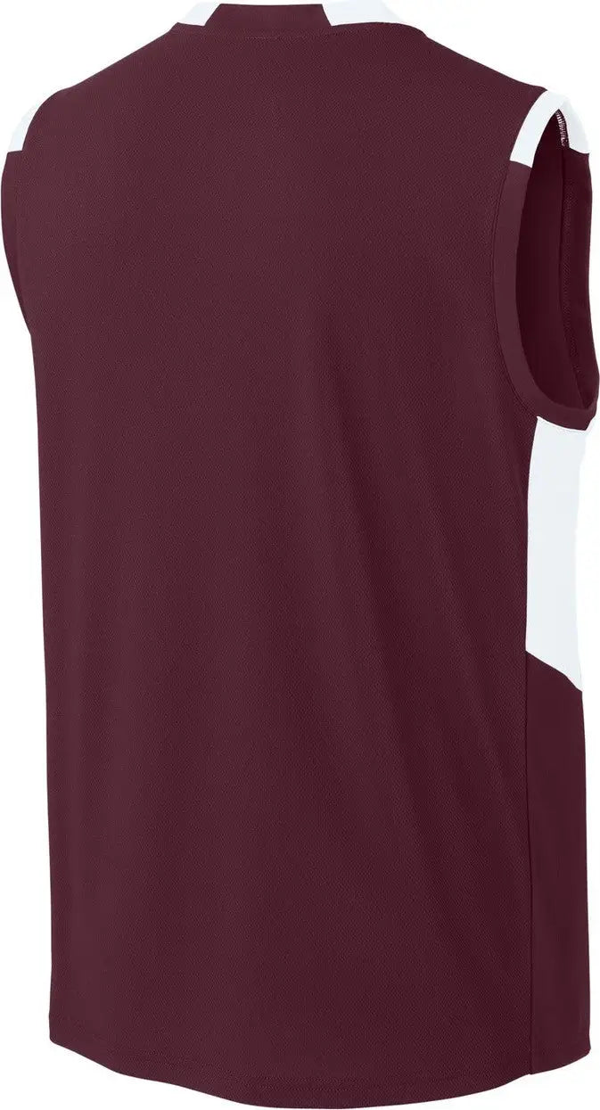Sport-tek St441 Club Sleeveless V-neck - Maroon White
