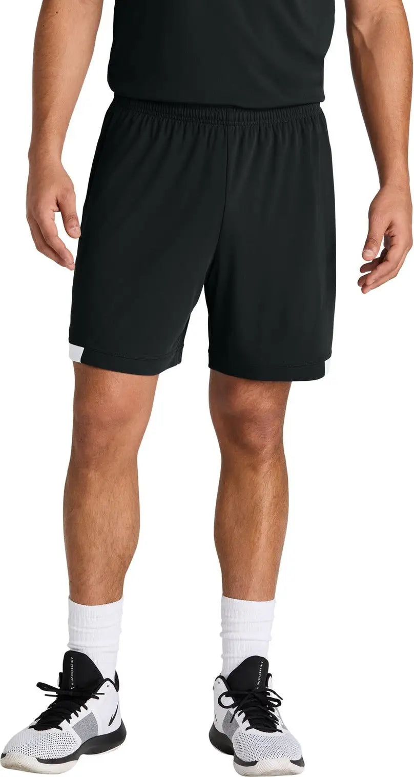 Sport-tek St442 Club 7’’ Short - Black White - Black/ / Adult Xs