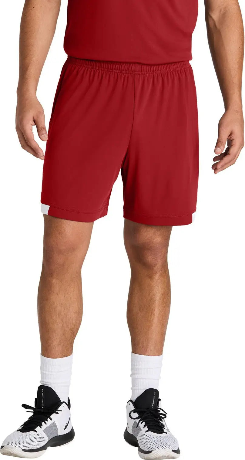Sport-tek St442 Club 7’’ Short - Deep Red White - Red/ / Adult Xs
