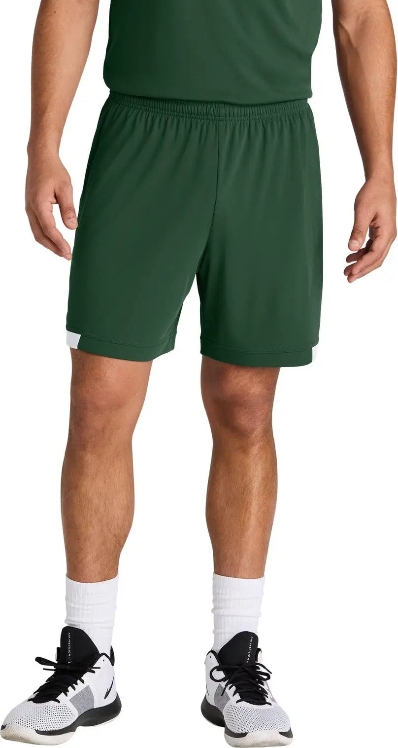 Sport-tek St442 Club 7’’ Short - Forest Green White - Green/ / Adult Xs
