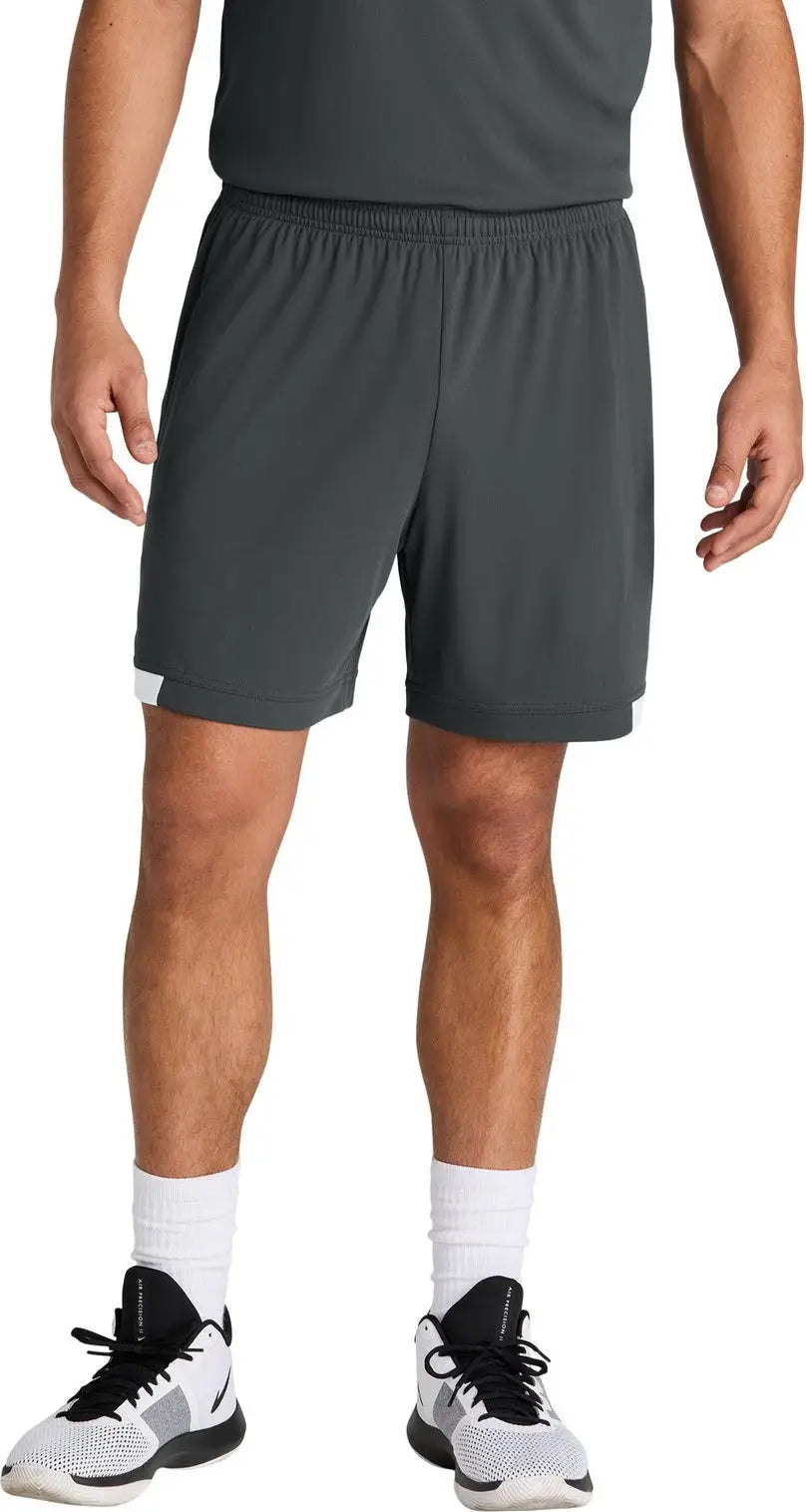 Sport-tek St442 Club 7’’ Short - Iron Gray White - Gray/ / Adult Xs