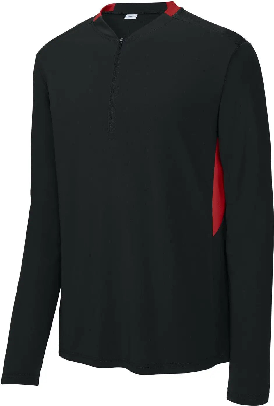 Sport-tek St443 Club 1/4-zip Pullover - Black Deep Red