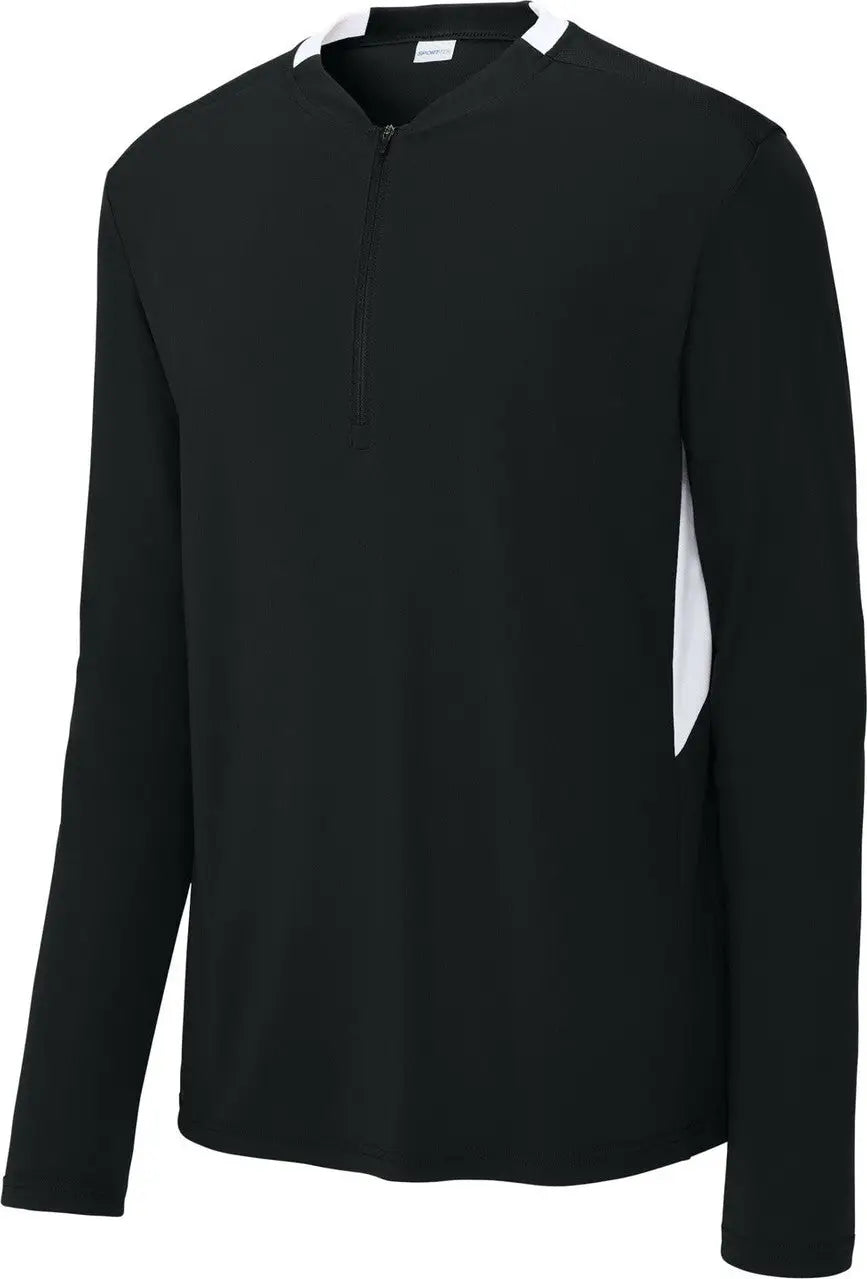 Sport-tek St443 Club 1/4-zip Pullover - Black White