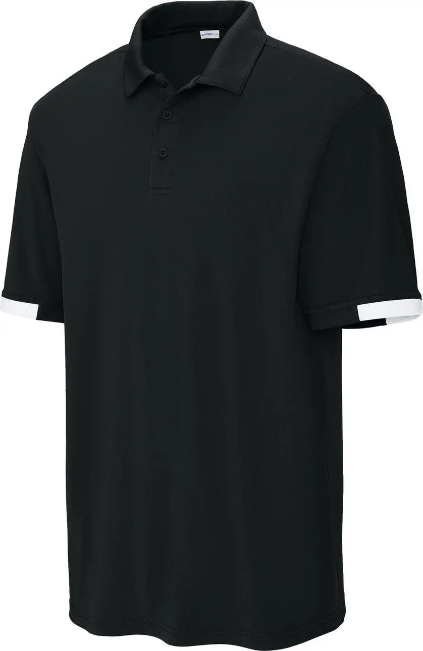 Sport-tek St444 Club Colorblock Polo - Black White