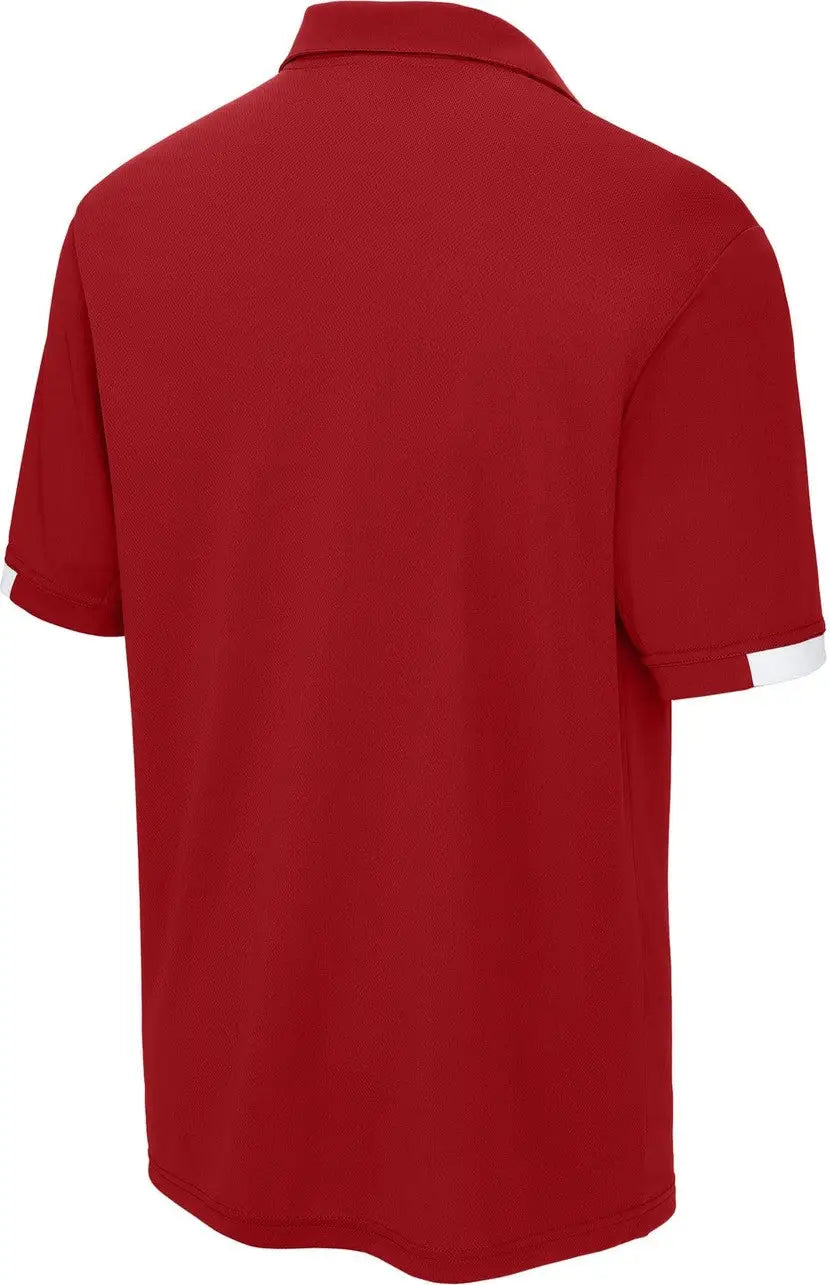 Sport-tek St444 Club Colorblock Polo - Deep Red White