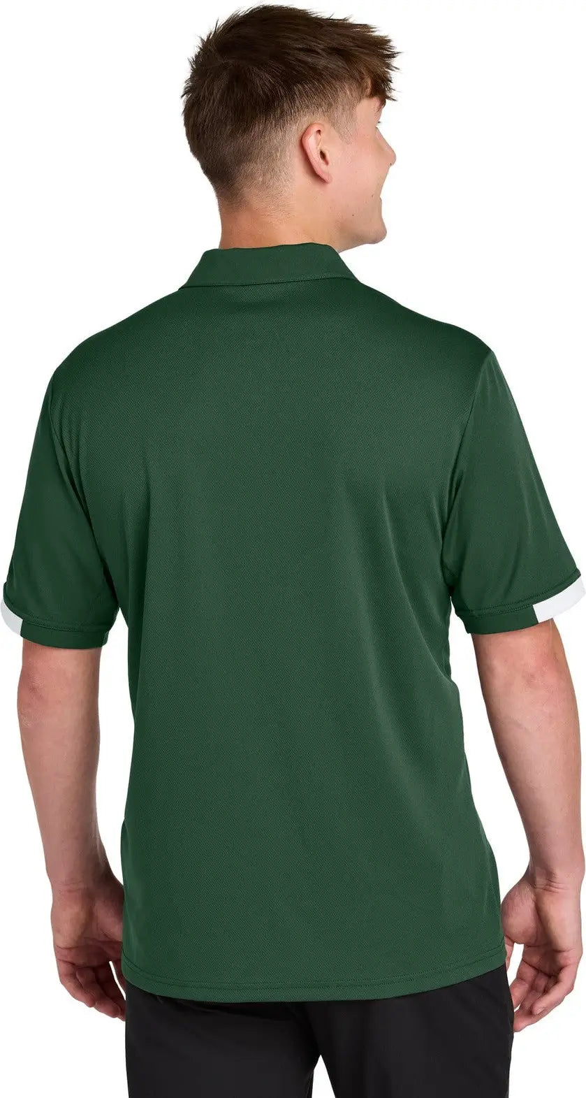 Sport-tek St444 Club Colorblock Polo - Forest Green White