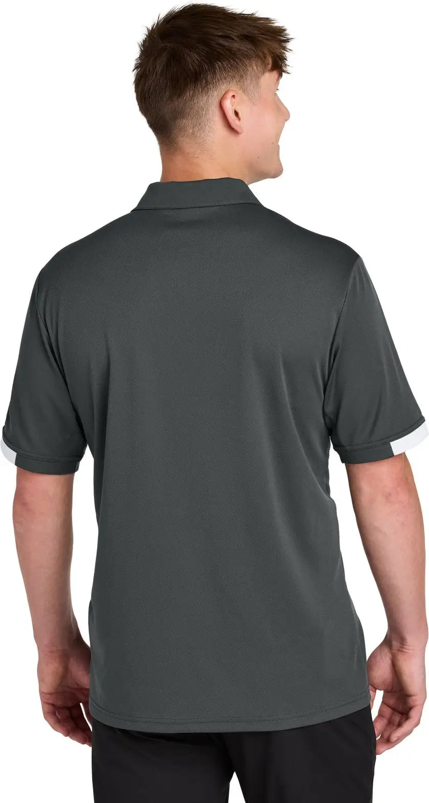 Sport-tek St444 Club Colorblock Polo - Iron Gray White