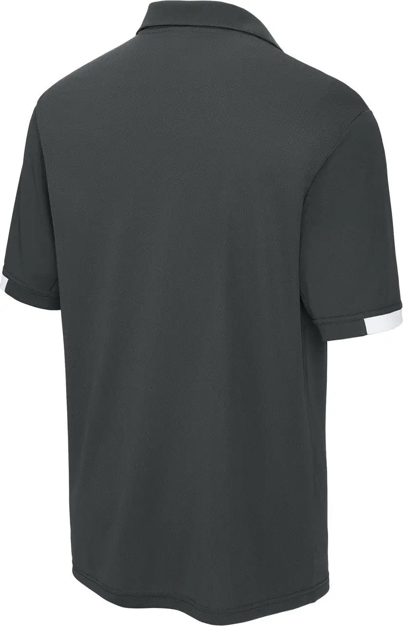 Sport-tek St444 Club Colorblock Polo - Iron Gray White