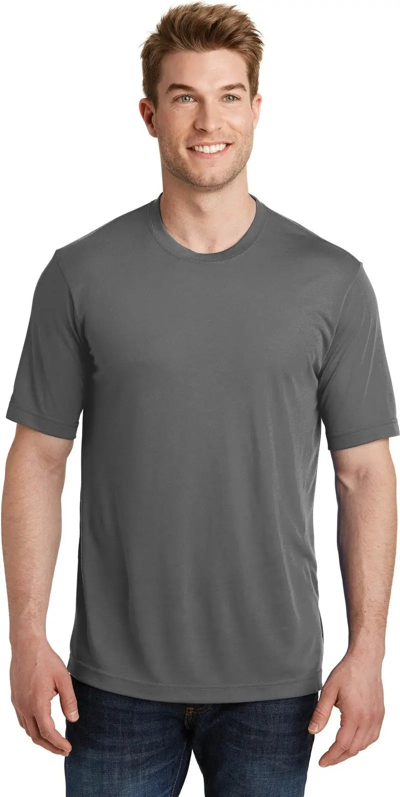 Sport-tek St450 Posicharge Competitor Cotton Touch Tee - Dark Smoke Gray - Adult Xs