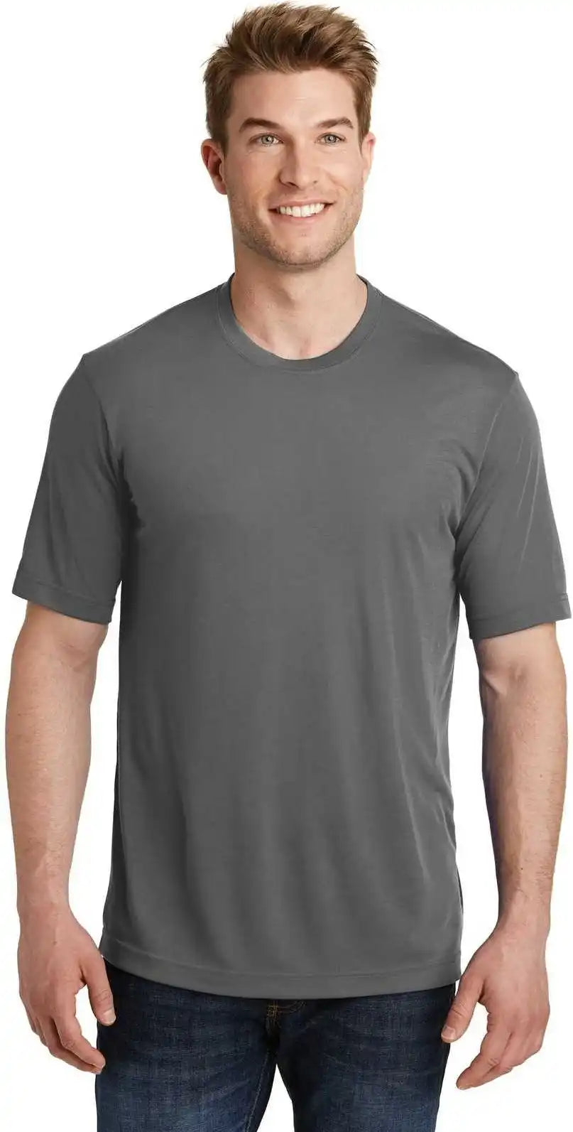 Sport Tek St450 Posicharge Competitor Cotton Touch Tee Dark Smoke Gray