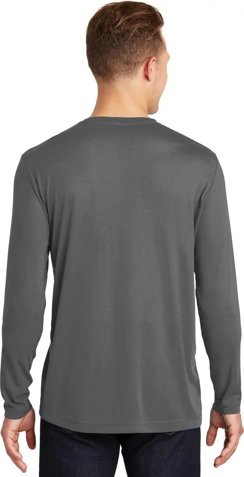 Sport-tek St450ls Long Sleeve Posicharge Competitor Cotton Touch Tee - Dark Smoke Gray