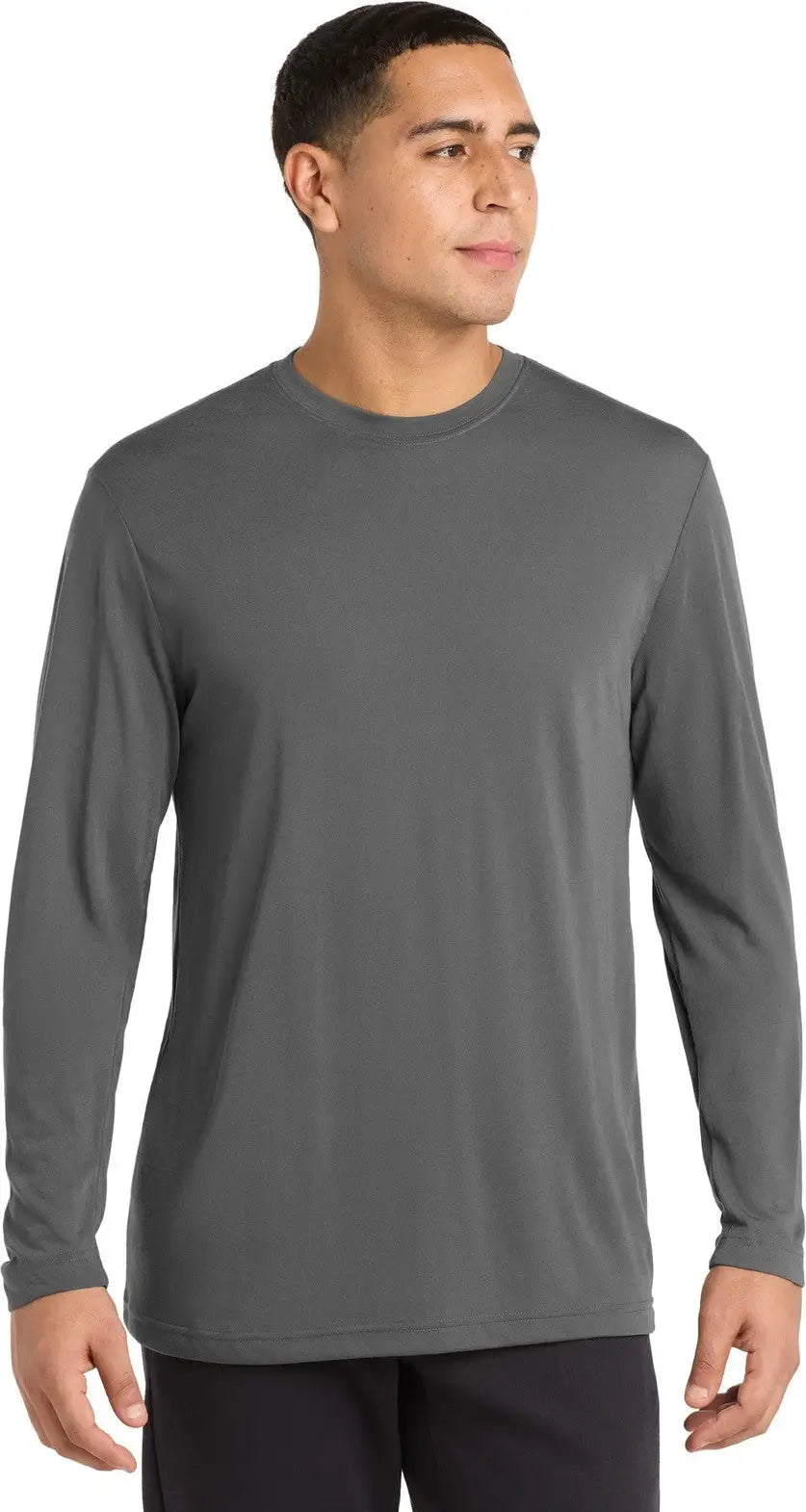 Sport-tek St450ls Long Sleeve Posicharge Competitor Cotton Touch Tee - Dark Smoke Gray