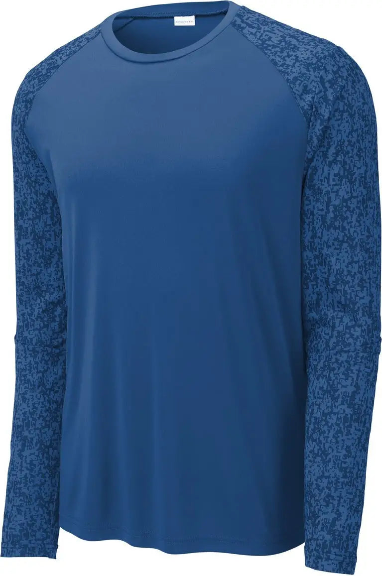 Sport-tek St460ls Long Sleeve Digi Camo Tee - Royal