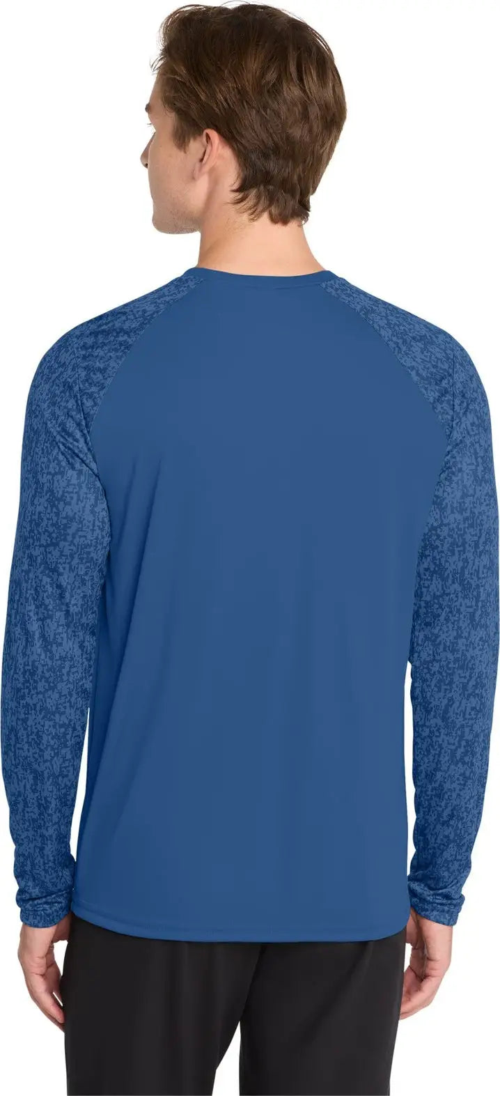 Sport-tek St460ls Long Sleeve Digi Camo Tee - Royal