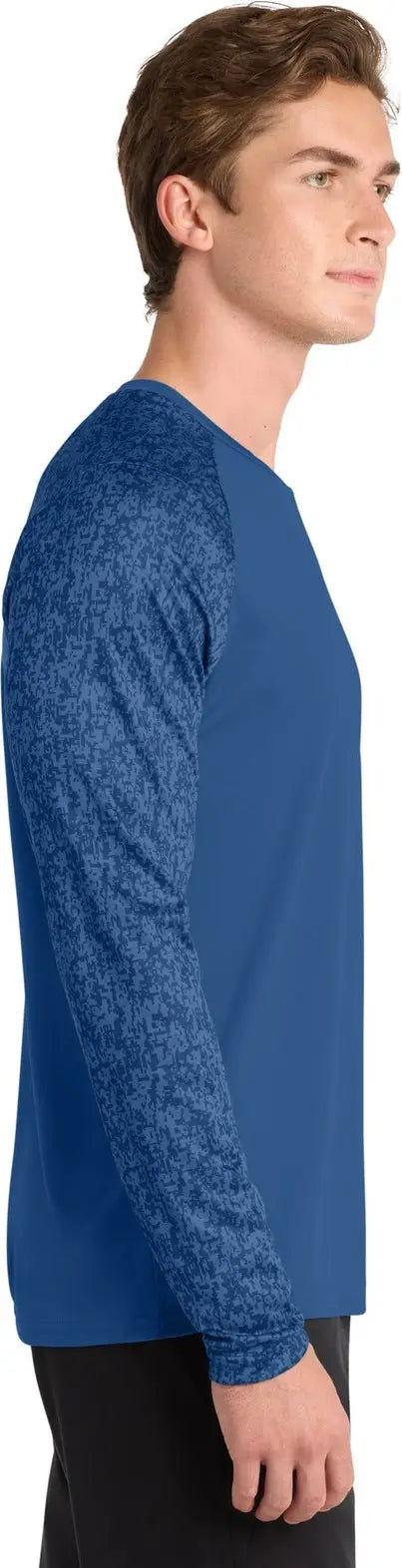 Sport-tek St460ls Long Sleeve Digi Camo Tee - Royal