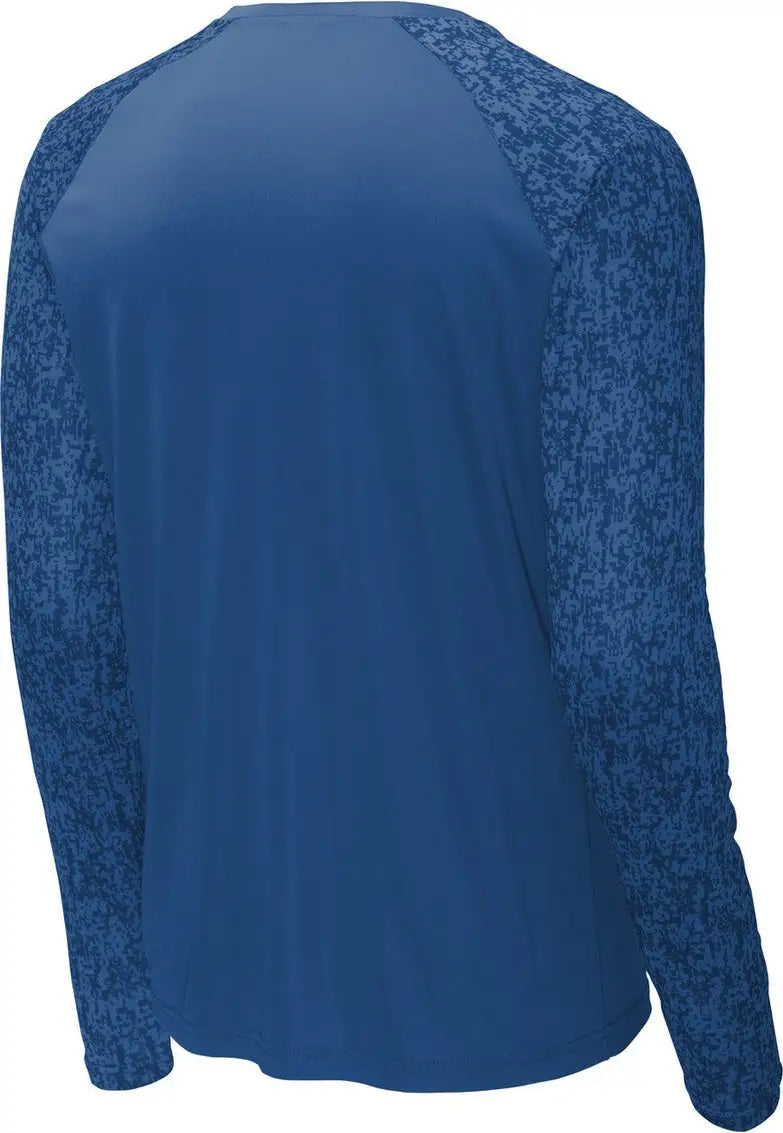 Sport-tek St460ls Long Sleeve Digi Camo Tee - Royal - Adult Xs