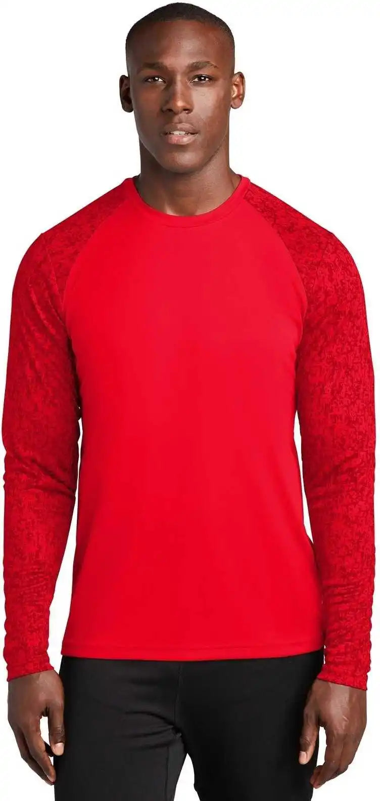 Sport-tek St460ls Long Sleeve Digi Camo Tee - True Red