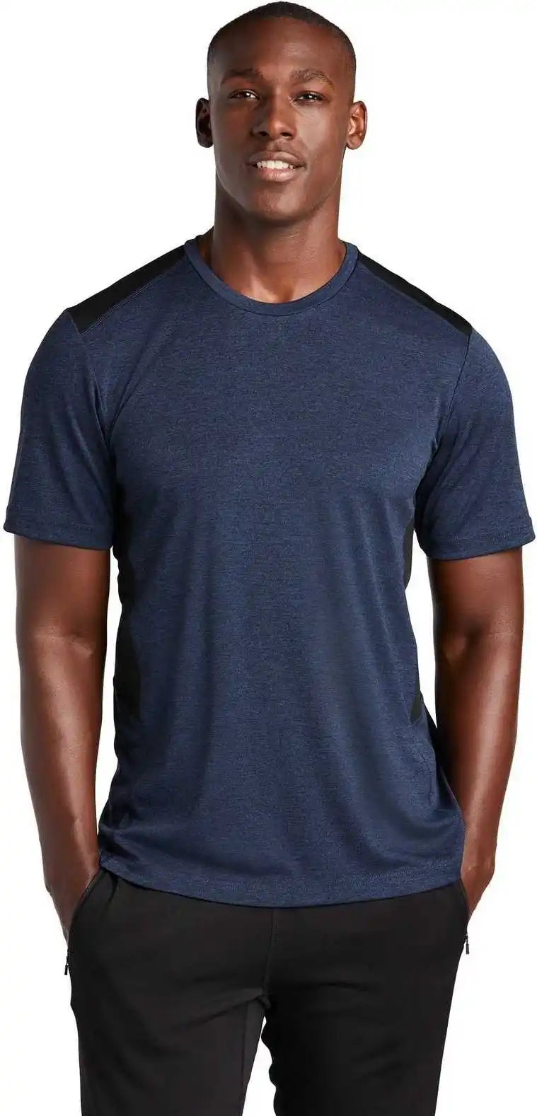 Sport-tek St465 Endeavor Tee - Dark Royal Heather Black