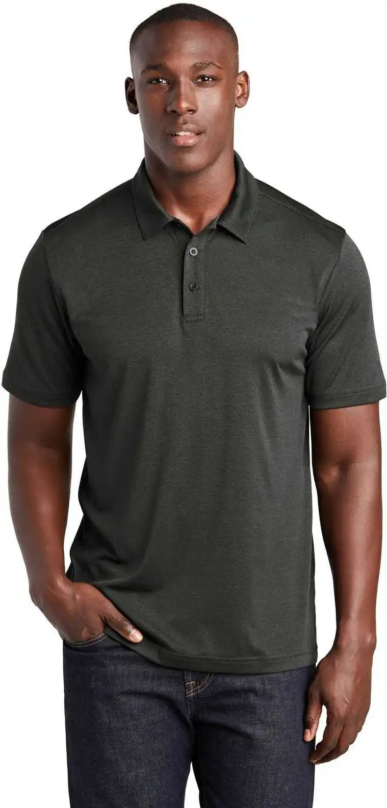 Sport Tek St467 Endeavor Polo Black Heather