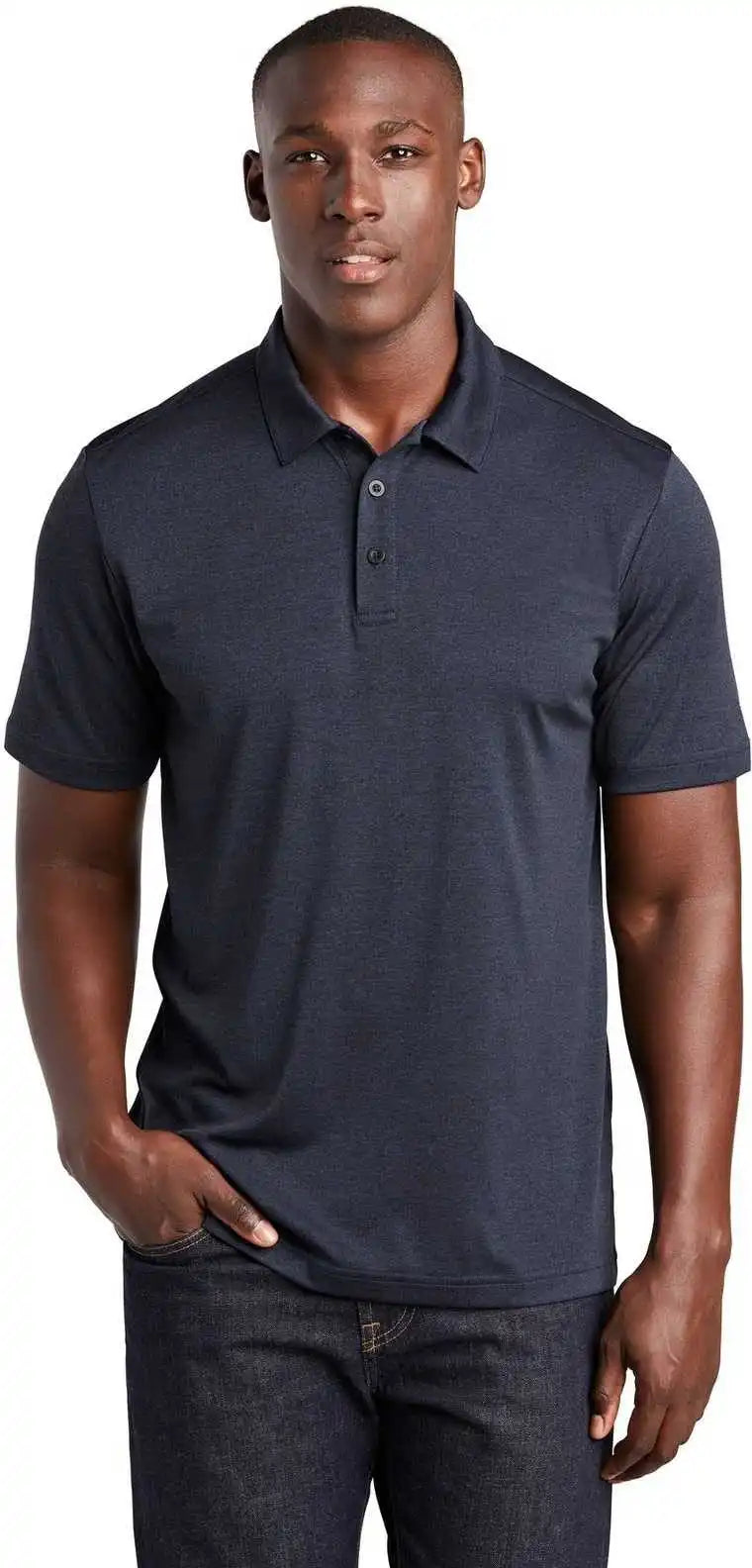 Sport-tek St467 Endeavor Polo - Deep Navy Heather