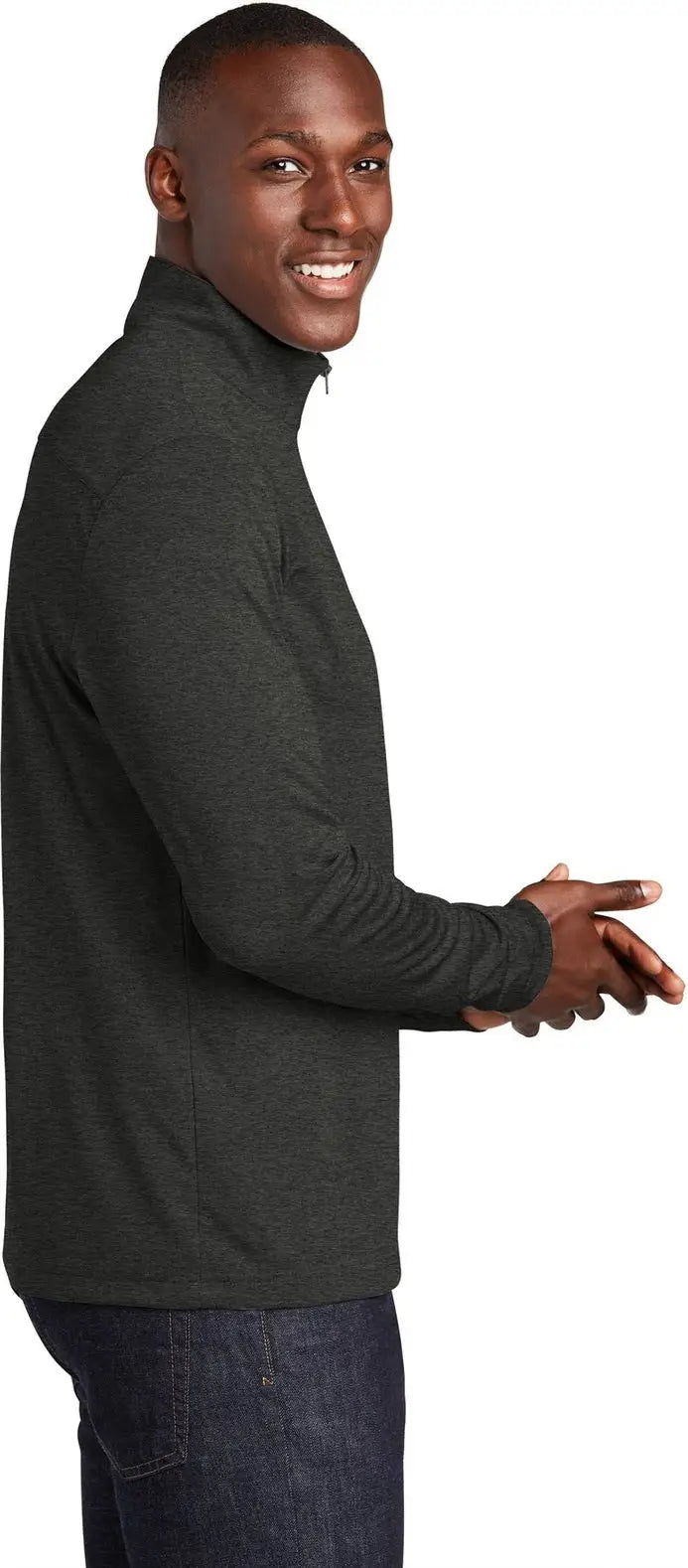 Sport-tek St469 Endeavor 1/2-zip Pullover - Black Heather