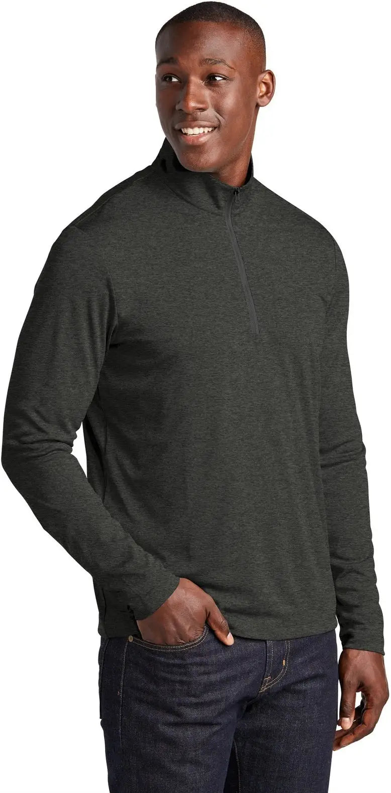 Sport-tek St469 Endeavor 1/2-zip Pullover - Black Heather