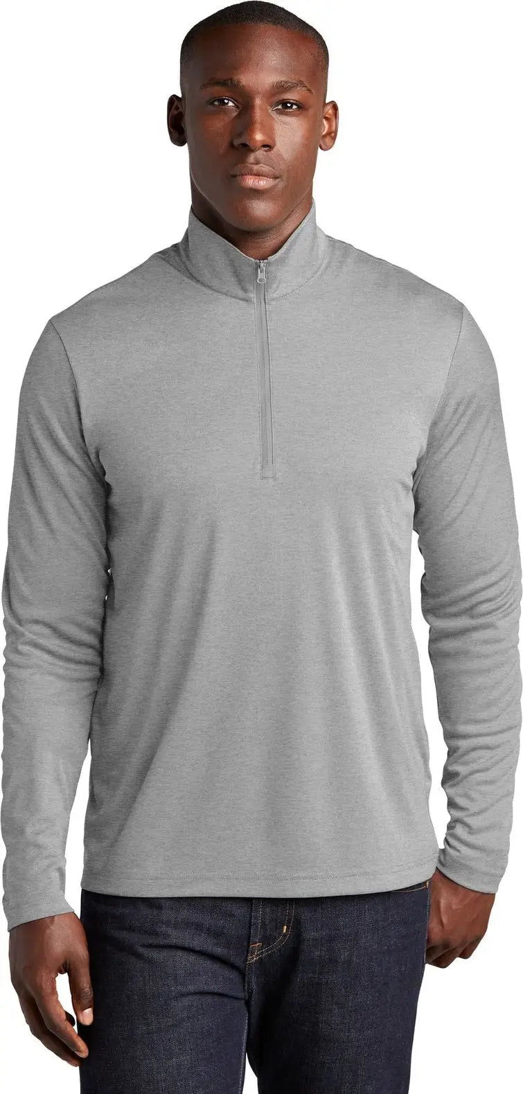 Sport-tek St469 Endeavor 1/2-zip Pullover - Light Gray Heather - Adult Xs