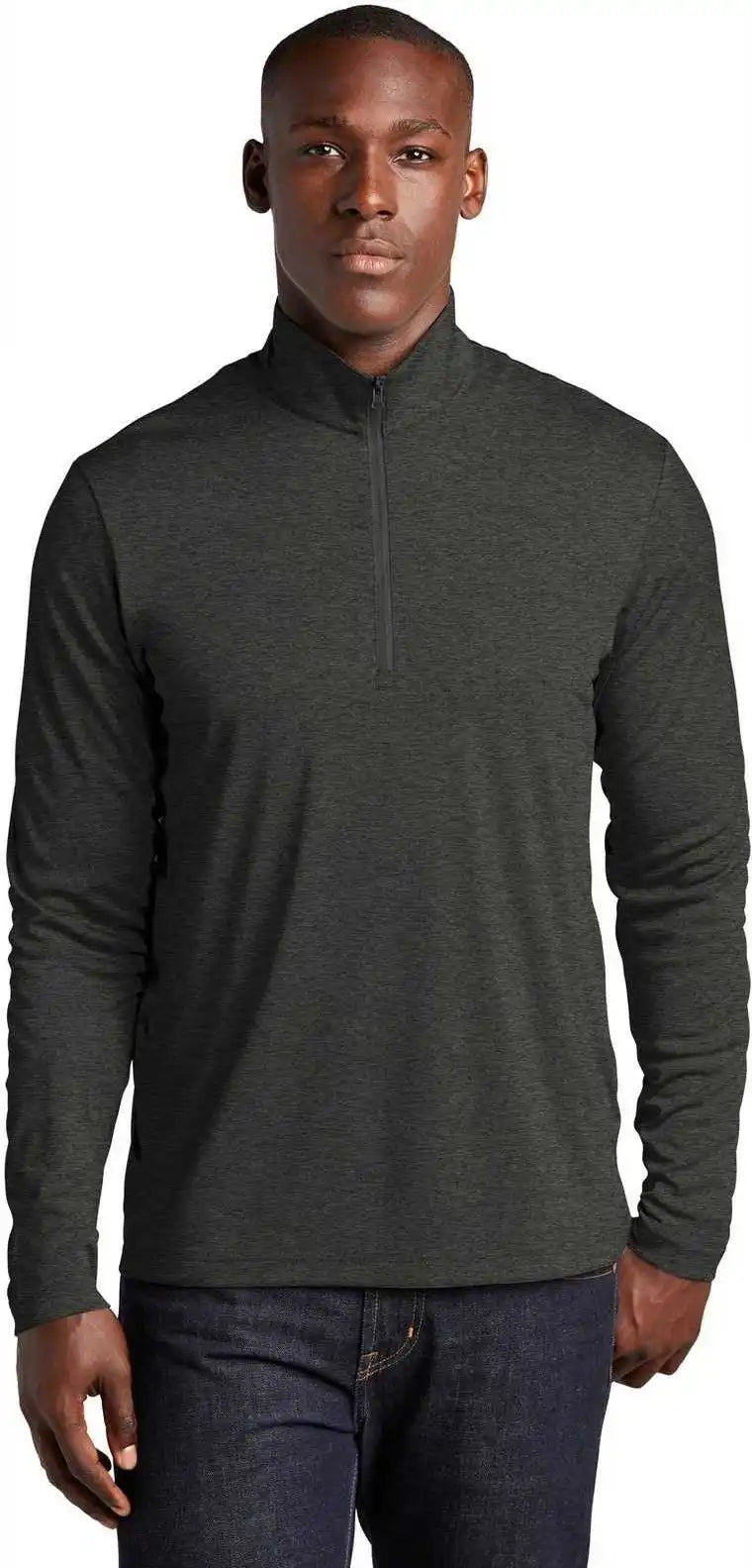 Sport Tek St469 Endeavor 1/4 Zip Pullover Black Heather