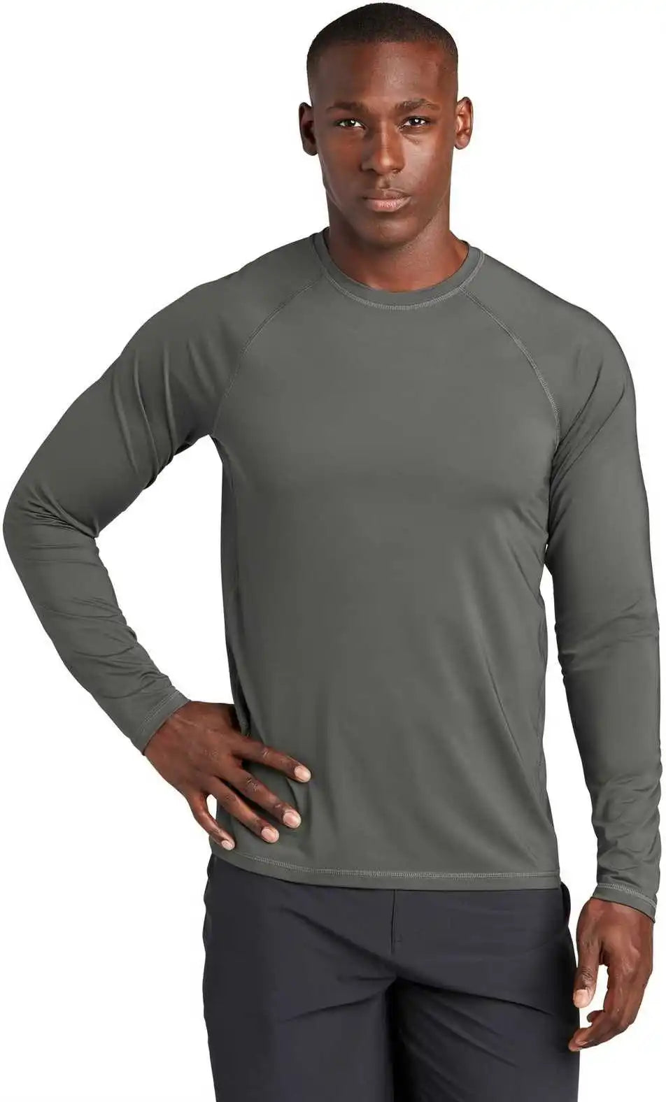 Sport-tek St470ls Long Sleeve Rashguard Tee - Dark Smoke Gray