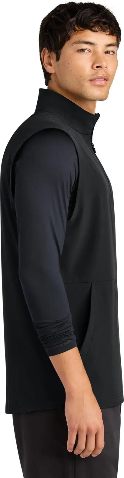 Sport-tek St487 Repeat 1/2-zip Vest - Black