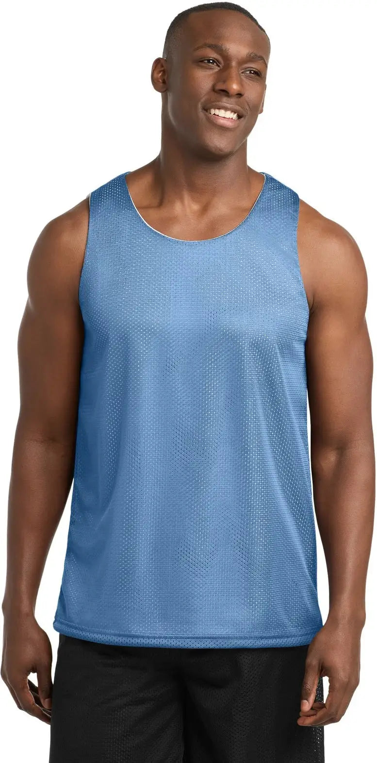 Sport-tek St500 Posicharge Classic Mesh Reversible Tank - Carolina Blue White - Blue/ / Adult Xs