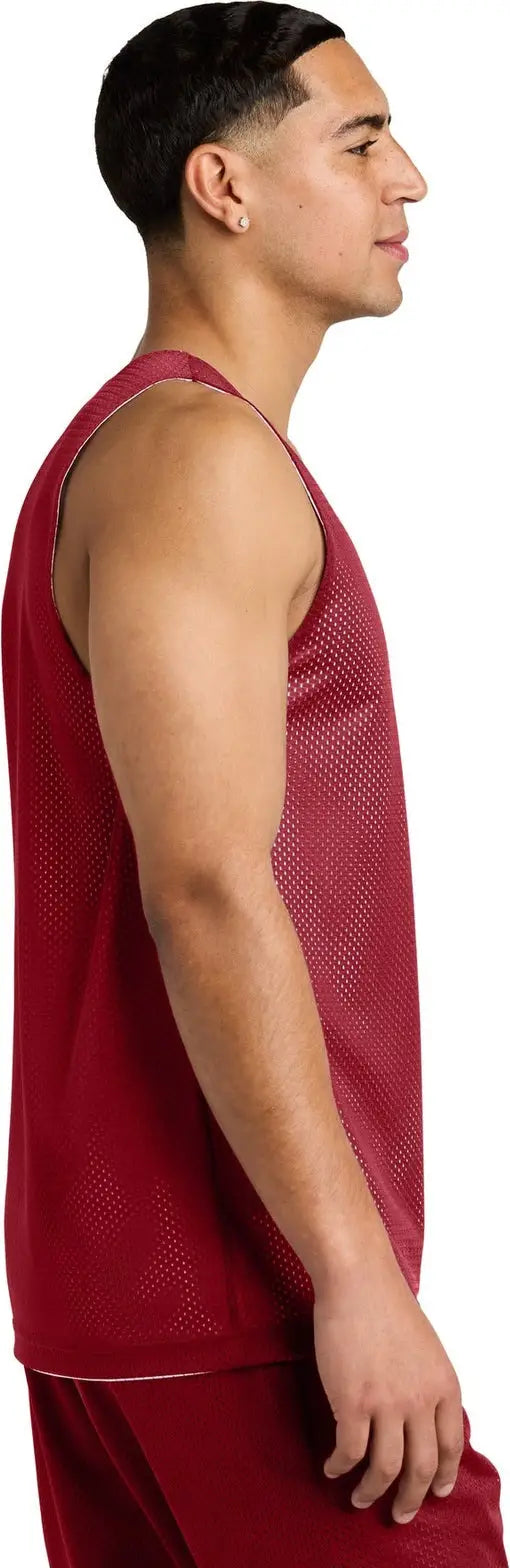 Sport-tek St5000 Posicharge Reversible Mesh Tank - Deep Red White